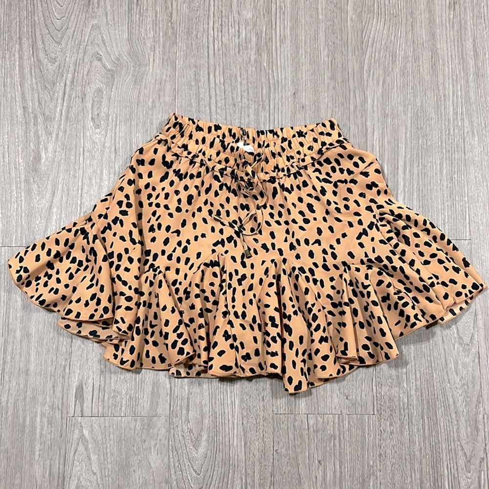 Entro Size Small Mini Leopard Brown Short Skirt - Picture 3 of 5